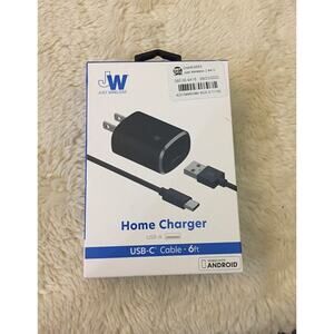 Just Wireless 2.4A/12W Home Charger-6ft TPU USB-C to A Cable